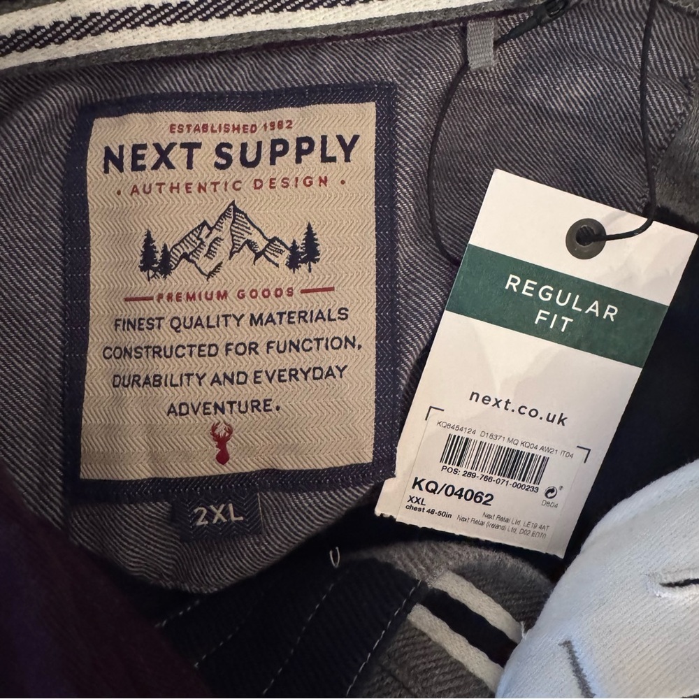 Next Supply NEW medium knit rugby gray navy stripped collared sweater shirt XXL - Picture 4 of 5